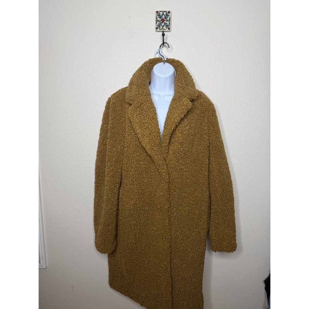 J.Crew Teddy Bear Sherpa Top Coat Warm Brandy Caramel Brown Sz Large #AB913 EUC - Picture 4 of 14